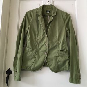 J. Crew Green Cotton Blazer
